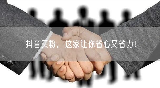 抖音买粉，这家让你省心又省力！