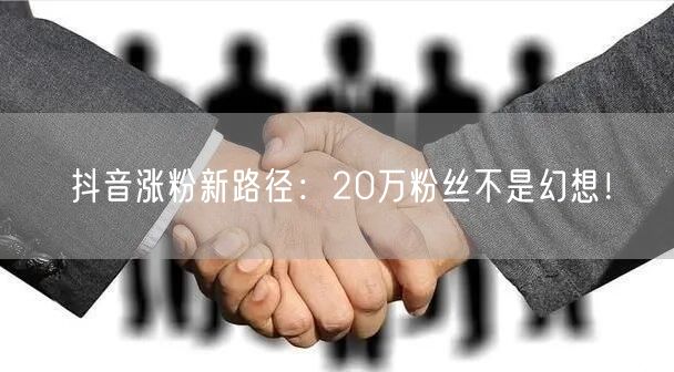 抖音涨粉新路径：20万粉丝不是幻想！