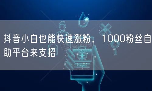 抖音小白也能快速涨粉，1000粉丝自助平台来支招