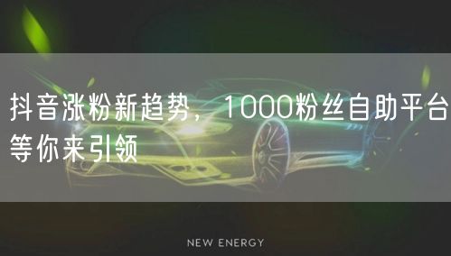 抖音涨粉新趋势，1000粉丝自助平台等你来引领