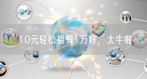 10元轻松拥有1万粉，太牛啦