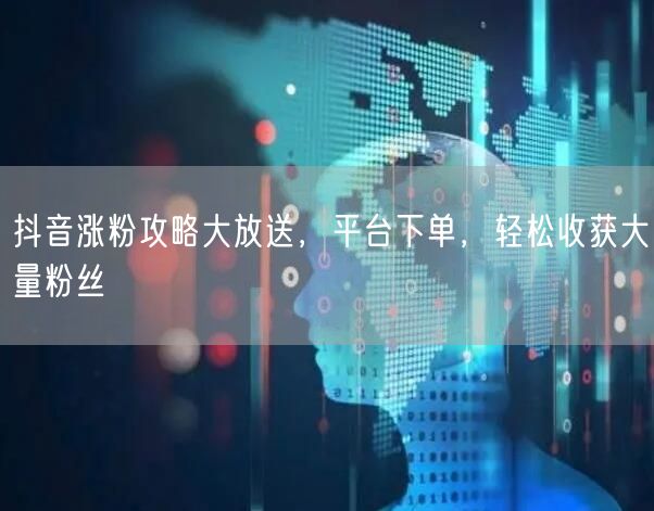 抖音涨粉攻略大放送，平台下单，轻松收获大量粉丝