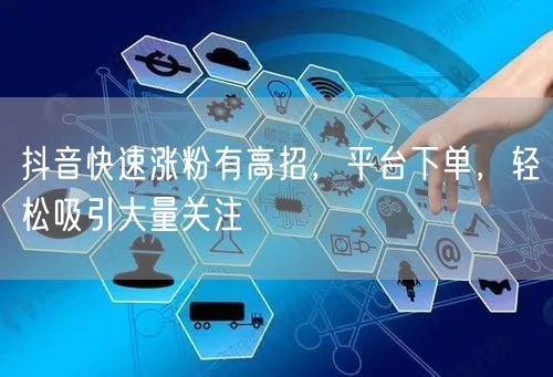 抖音快速涨粉有高招，平台下单，轻松吸引大量关注