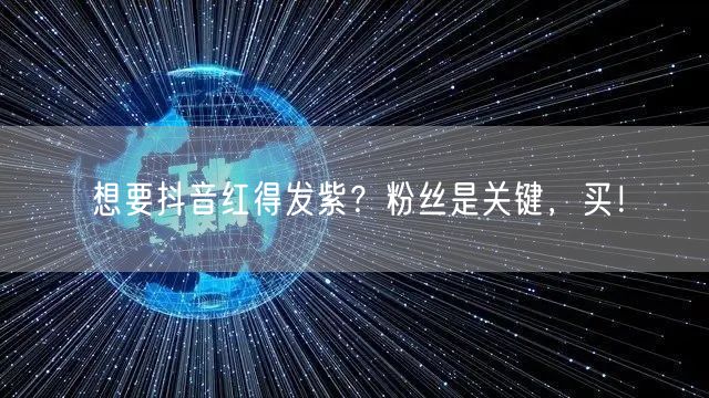 想要抖音红得发紫？粉丝是关键，买！