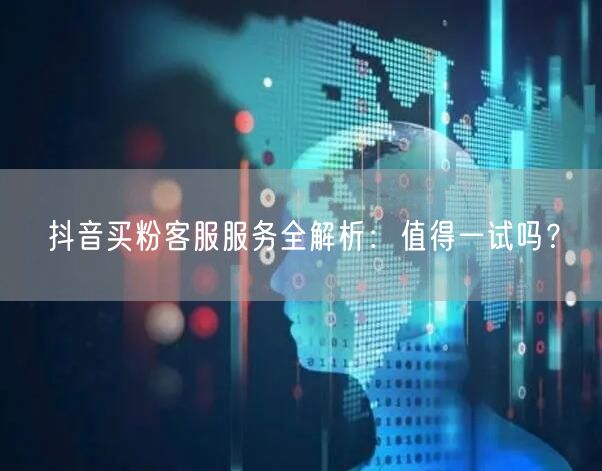 抖音买粉客服服务全解析：值得一试吗？