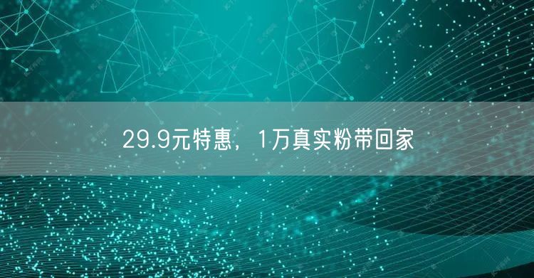 29.9元特惠，1万真实粉带回家