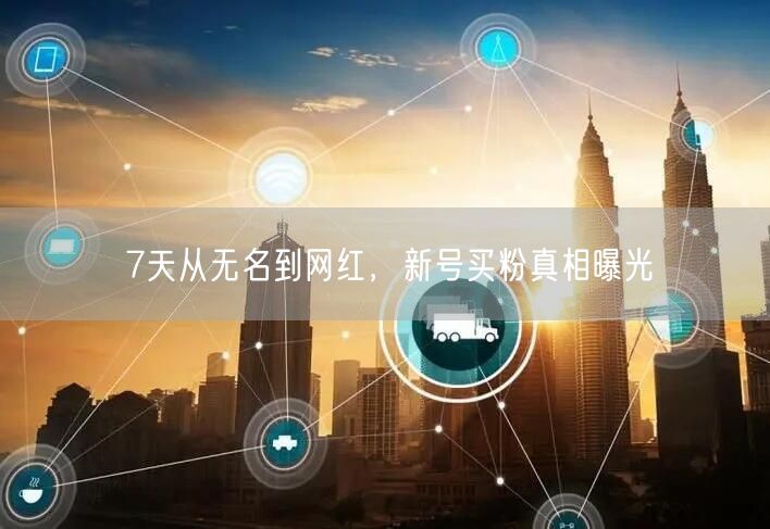 7天从无名到网红，新号买粉真相曝光