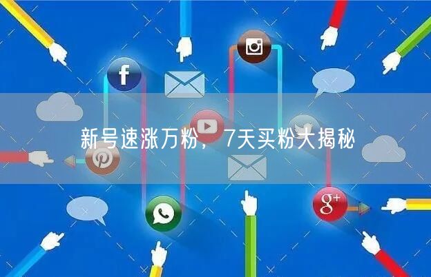新号速涨万粉，7天买粉大揭秘