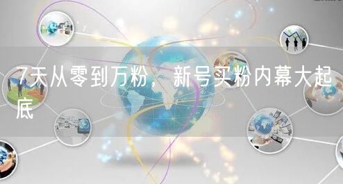 7天从零到万粉，新号买粉内幕大起底