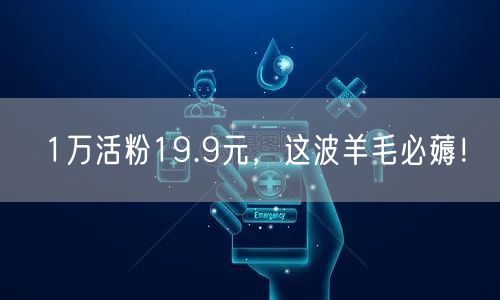 1万活粉19.9元，这波羊毛必薅！