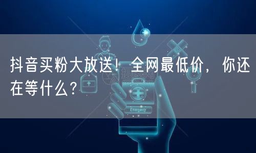 抖音买粉大放送！全网最低价，你还在等什么？