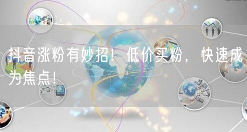 抖音涨粉有妙招！低价买粉，快速成为焦点！