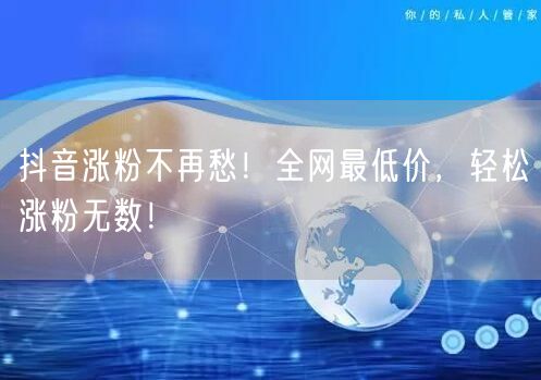 抖音涨粉不再愁！全网最低价，轻松涨粉无数！