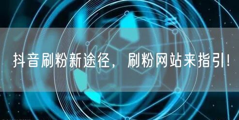 抖音刷粉新途径，刷粉网站来指引！