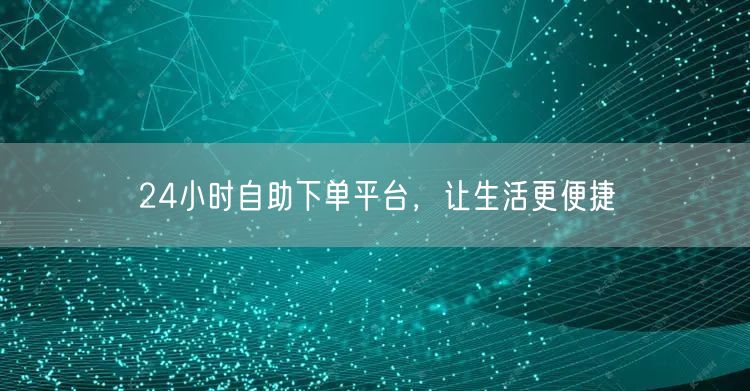 24小时自助下单平台，让生活更便捷