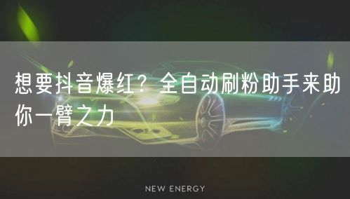 想要抖音爆红？全自动刷粉助手来助你一臂之力