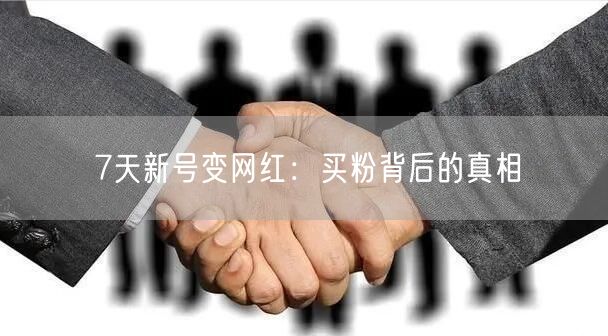 7天新号变网红：买粉背后的真相