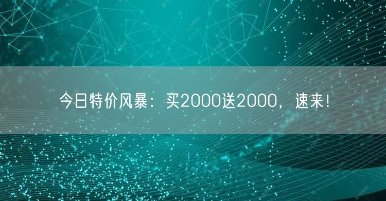 今日特价风暴：买2000送2000，速来！