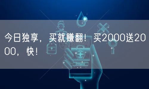 今日独享，买就赚翻！买2000送2000，快！