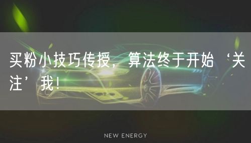 买粉小技巧传授，算法终于开始‘关注’我！