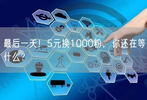 最后一天！5元换1000粉，你还在等什么？