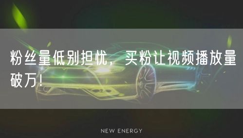 粉丝量低别担忧，买粉让视频播放量破万！