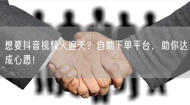 想要抖音视频火遍天？自助下单平台，助你达成心愿！