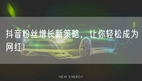 抖音粉丝增长新策略，让你轻松成为网红！