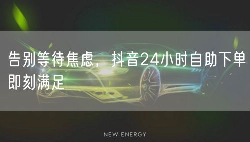 告别等待焦虑，抖音24小时自助下单即刻满足