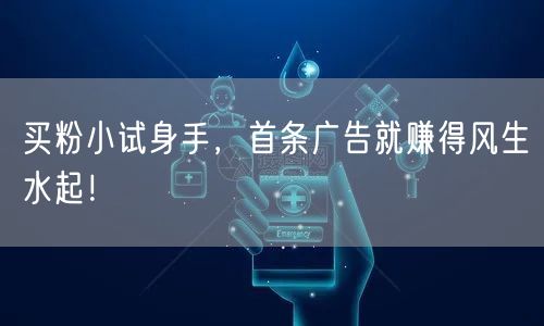 买粉小试身手，首条广告就赚得风生水起！