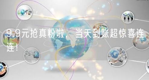 9.9元抢真粉啦，当天到账超惊喜连连！