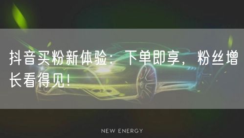 抖音买粉新体验：下单即享，粉丝增长看得见！