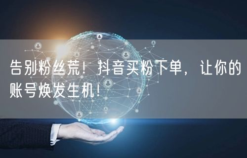 告别粉丝荒！抖音买粉下单，让你的账号焕发生机！