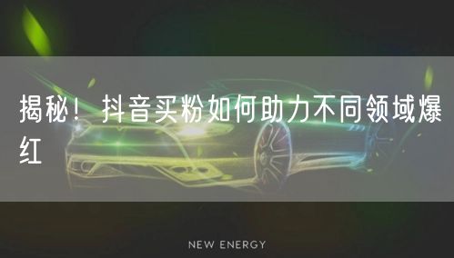 揭秘！抖音买粉如何助力不同领域爆红