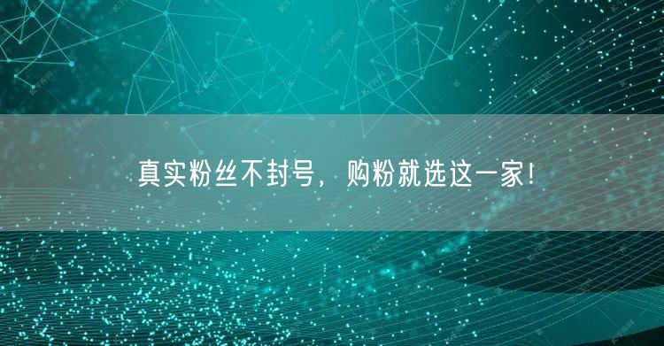 真实粉丝不封号，购粉就选这一家！