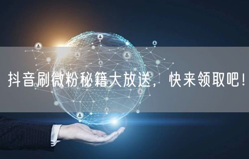 抖音刷微粉秘籍大放送，快来领取吧！