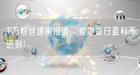 1万粉丝速来报道，接单首日盈利不迟到！