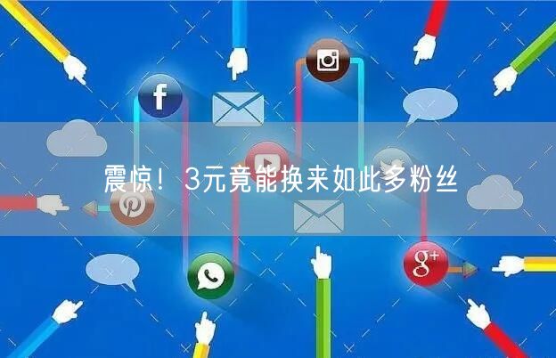 震惊！3元竟能换来如此多粉丝