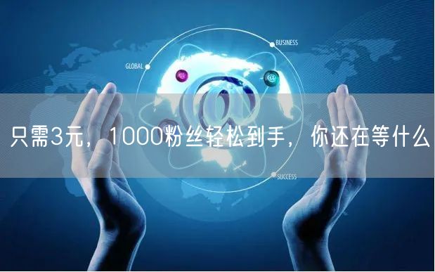 只需3元，1000粉丝轻松到手，你还在等什么