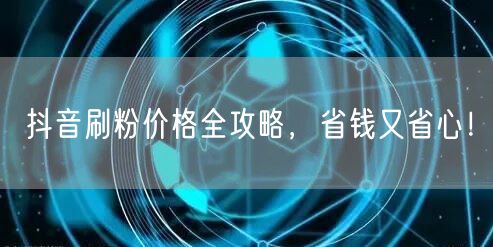 抖音刷粉价格全攻略，省钱又省心！
