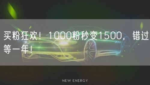 买粉狂欢！1000粉秒变1500，错过等一年！