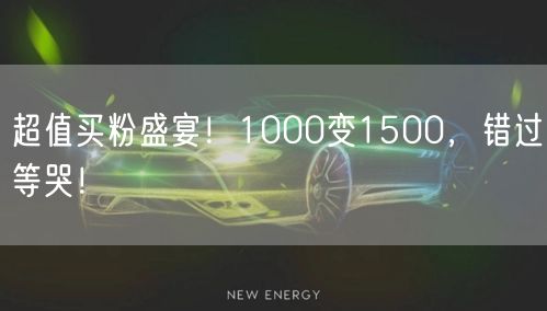 超值买粉盛宴！1000变1500，错过等哭！