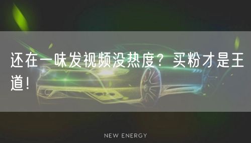 还在一味发视频没热度？买粉才是王道！