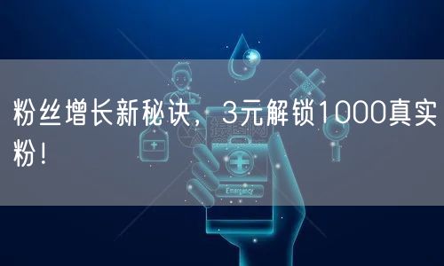 粉丝增长新秘诀，3元解锁1000真实粉！