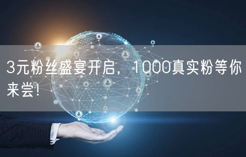 3元粉丝盛宴开启，1000真实粉等你来尝！