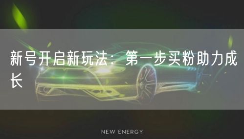 新号开启新玩法：第一步买粉助力成长
