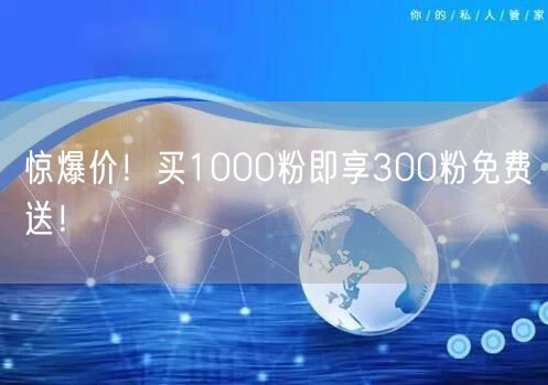 惊爆价！买1000粉即享300粉免费送！