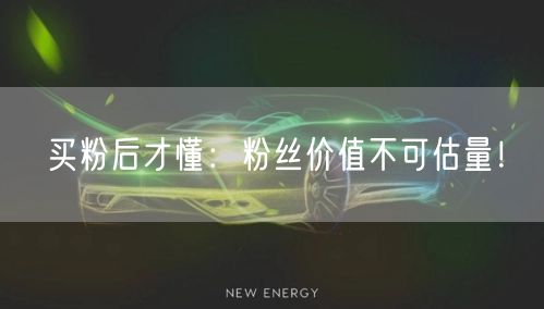 买粉后才懂：粉丝价值不可估量！