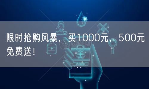 限时抢购风暴，买1000元，500元免费送！