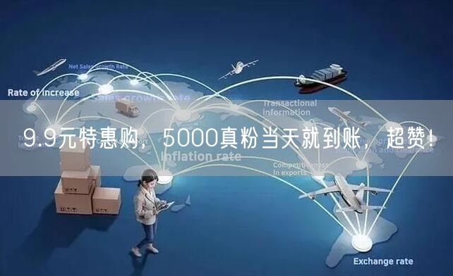 9.9元特惠购，5000真粉当天就到账，超赞！